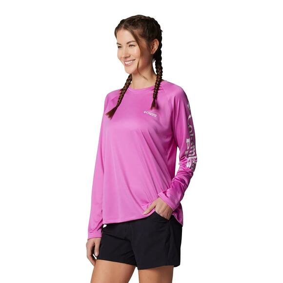 Columbia Women's Small Pink Tidal Tee II PFG Long Sleeve Outdoor Fishing O10-15 - Picture 1 of 8